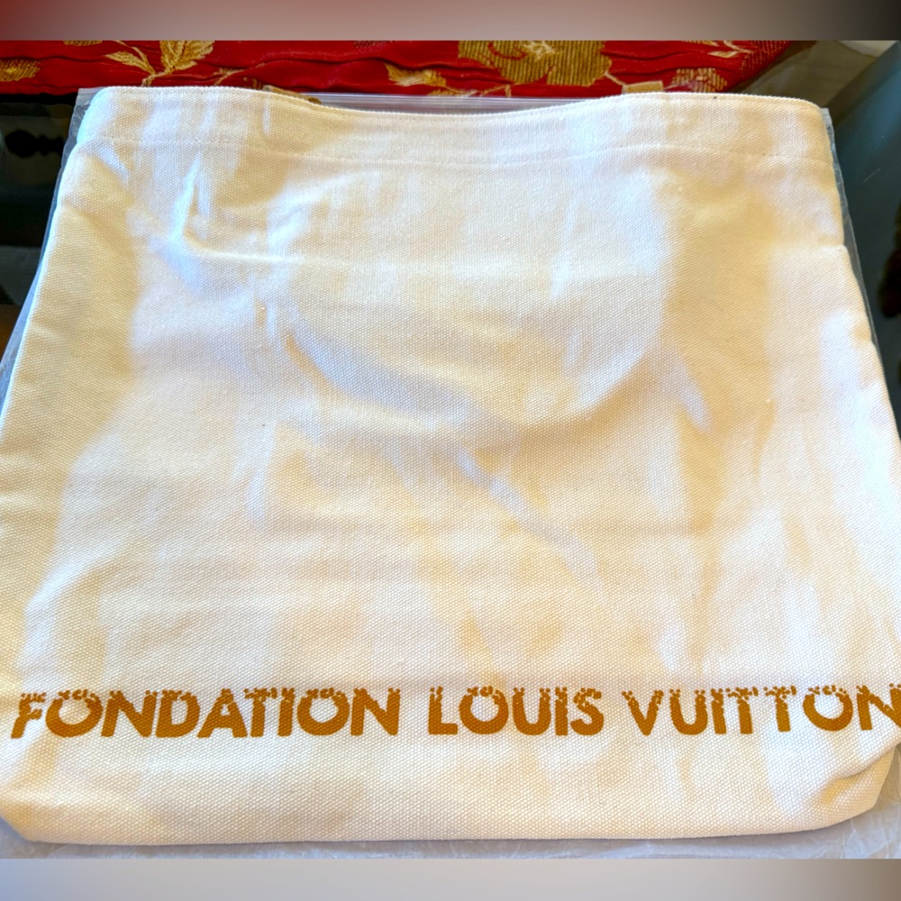 Louis Vuitton Fondation Canvas 100% Cotton Tote Bag Off-White/Brown NEW!